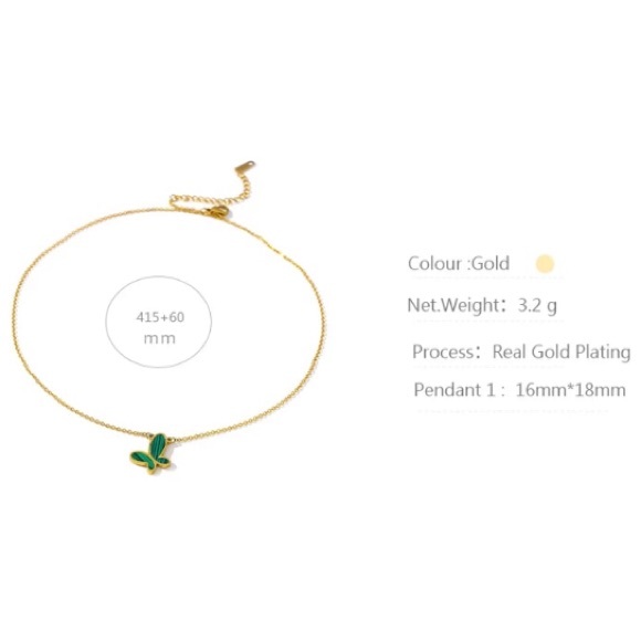 💚Gold plated butterfly necklace - Picture 3 of 5